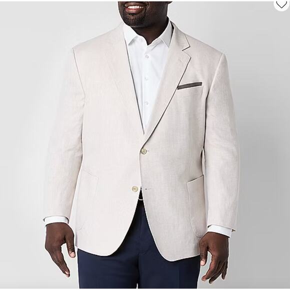 Stafford NWOT Linen Blend Suit Jacket Sport Coat 50R - Picture 7 of 8